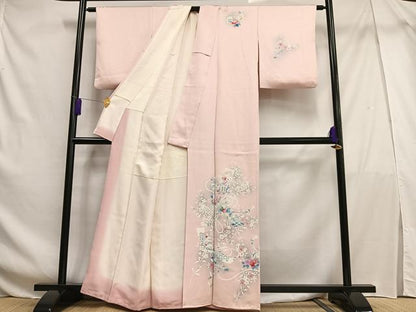 平和屋着物■訪問着 短冊花文 暈し染め 正絹 逸品 AABF6354oa