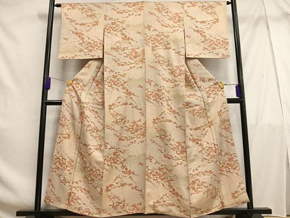 平和屋着物■上質な小紋 枝花文 暈し染め 正絹 逸品 AABF6355oa