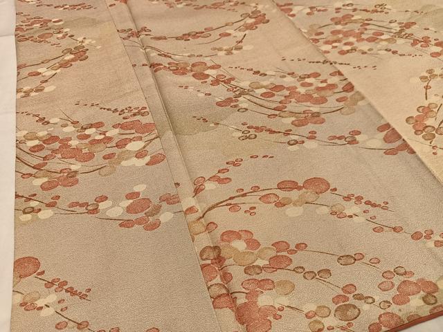 平和屋着物■上質な小紋 枝花文 暈し染め 正絹 逸品 AABF6355oa