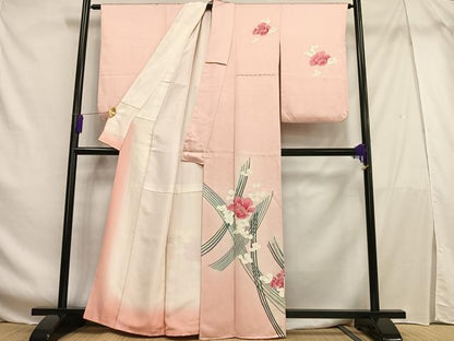 平和屋着物■訪問着 舞花文 暈し染め 正絹 逸品 AABF6371oa