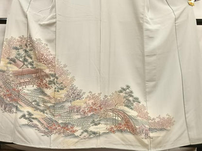 平和屋着物■豪華色留袖 風景花文 暈し染め 金銀彩 正絹 逸品 AABF6372oa