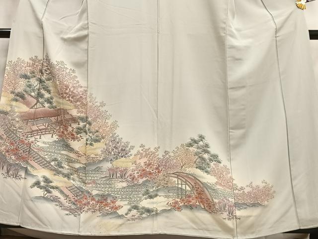 平和屋着物■豪華色留袖 風景花文 暈し染め 金銀彩 正絹 逸品 AABF6372oa