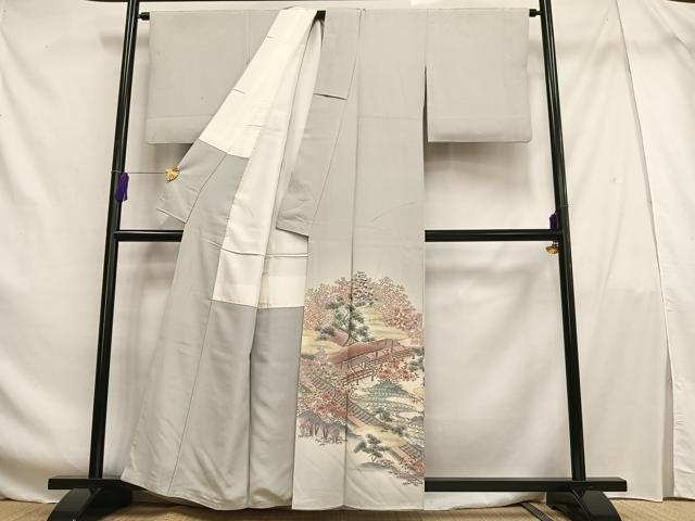 平和屋着物■豪華色留袖 風景花文 暈し染め 金銀彩 正絹 逸品 AABF6372oa