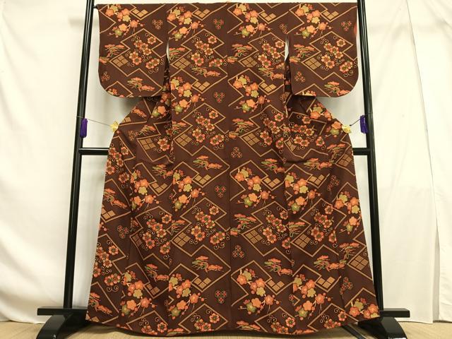平和屋着物■上質な小紋 花鳥文 正絹 逸品 AABF6378oa