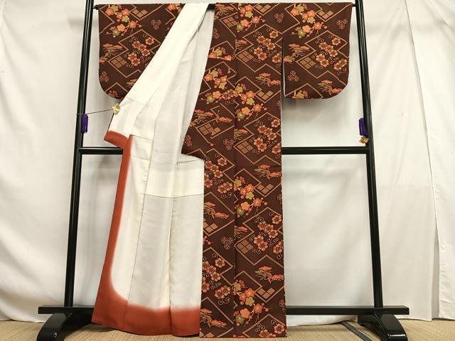 平和屋着物■上質な小紋 花鳥文 正絹 逸品 AABF6378oa