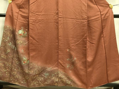 平和屋着物■訪問着 刺繍 雪輪草花文 暈し染め 金糸 金彩 正絹 逸品 AABF6386oa