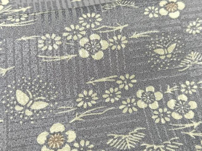 平和屋着物■上質な小紋 花蝶文 正絹 逸品 AABF6390oa