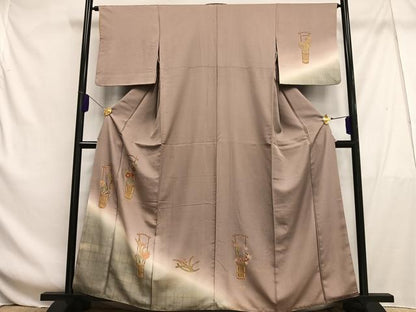 平和屋着物■訪問着 刺繍 飾花文 暈し染め 金彩 正絹 逸品 AABF6400oa