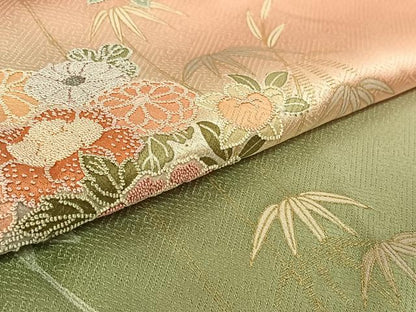 平和屋着物▽訪問着 単衣 中国三大刺繍 相良刺繍 吉祥花車文 暈し染め 金銀糸 金彩 正絹 逸品 未使用 AABF6402jh