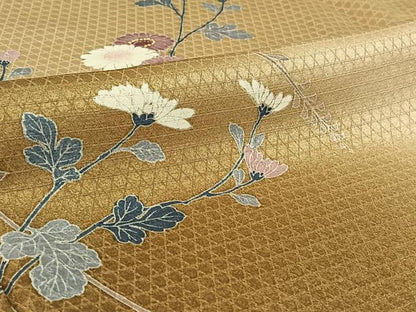 平和屋着物▽訪問着 単衣 草花文 暈し染め 正絹 逸品 AABF6404jh