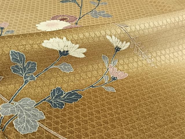 平和屋着物▽訪問着 単衣 草花文 暈し染め 正絹 逸品 AABF6404jh