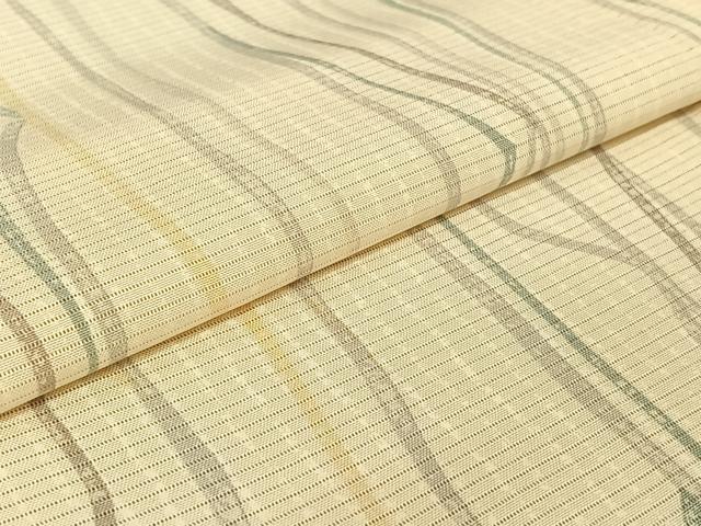 平和屋着物▽上質な小紋 無双 絽袷 絽×絽 変わり縞 正絹 逸品 AABF6405jh