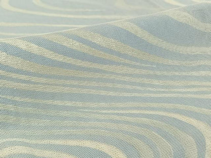 平和屋着物▽上質な小紋　無双　紗袷　紗×絽　作家物　流水文　銀彩　正絹　逸品　AABF6407jh