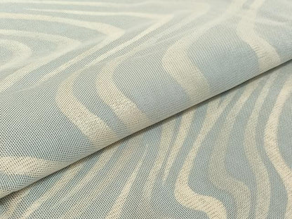 平和屋着物▽上質な小紋　無双　紗袷　紗×絽　作家物　流水文　銀彩　正絹　逸品　AABF6407jh