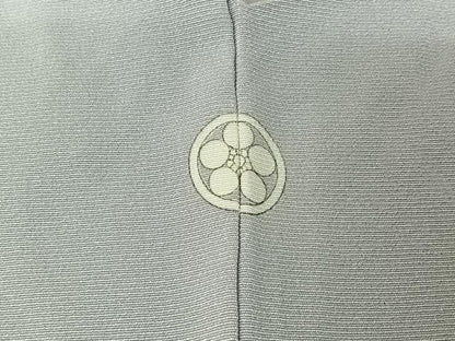 平和屋着物▽上質な色無地　単衣　白鼠色　正絹　逸品　AABF6410jh