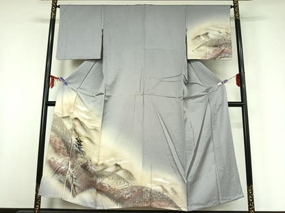 平和屋着物▽訪問着 単衣 風景文 暈し染め 正絹 逸品 AABF6412jh