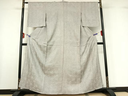 平和屋着物▽名門 藤娘きぬたや・総絞り 小紋 単衣 霞文 正絹 逸品 AABF6419jh