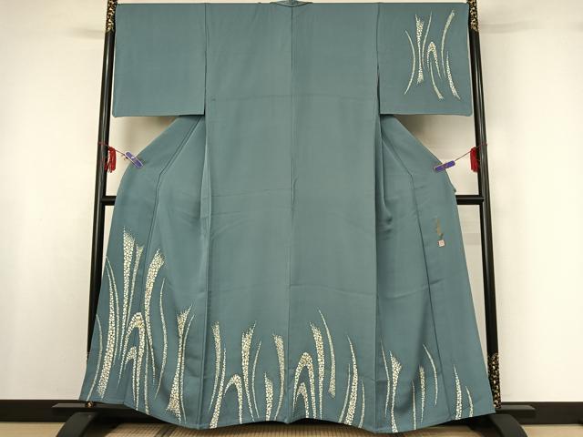 平和屋着物▽染色作家 石田凱宣 訪問着 単衣 流水文 金彩 正絹 逸品 AABF6420jh