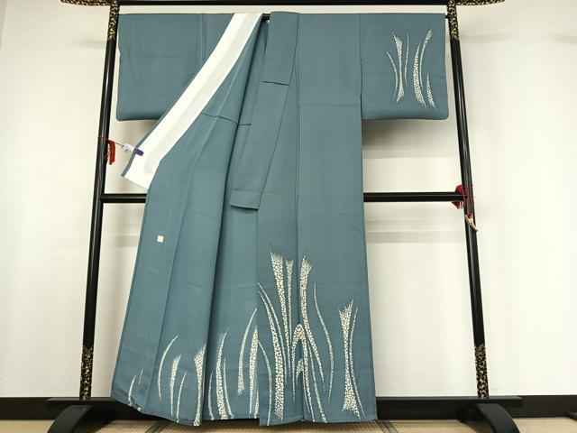 平和屋着物▽染色作家 石田凱宣 訪問着 単衣 流水文 金彩 正絹 逸品 AABF6420jh