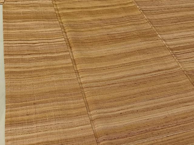 平和屋着物▽上質な紬　単衣　横段文　正絹　逸品　AABF6423jh