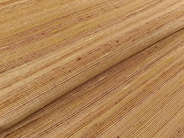 平和屋着物▽上質な紬　単衣　横段文　正絹　逸品　AABF6423jh