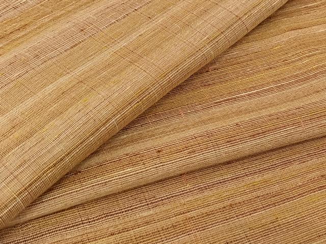 平和屋着物▽上質な紬　単衣　横段文　正絹　逸品　AABF6423jh