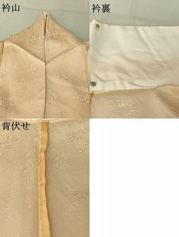 平和屋着物▽訪問着 単衣 手描き 草花文 正絹 逸品 AABF6424jh