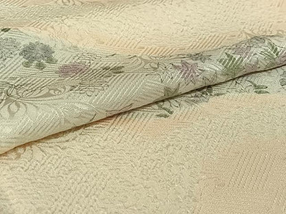 平和屋着物▽訪問着 単衣 手描き 草花文 正絹 逸品 AABF6424jh