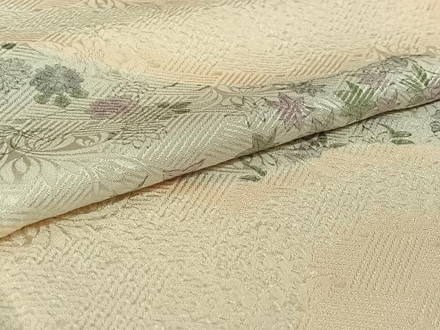 平和屋着物▽訪問着 単衣 手描き 草花文 正絹 逸品 AABF6424jh