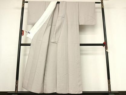 平和屋着物▽上質な色無地 単衣 素色 正絹 逸品 AABF6428jh