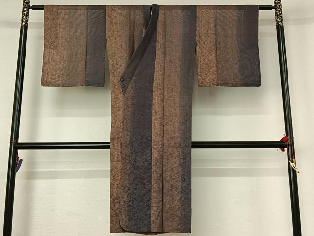 平和屋着物▽道行コート スリーシーズン 春夏秋 塵除け 間道 ロング丈 正絹 逸品 AABF6429jh
