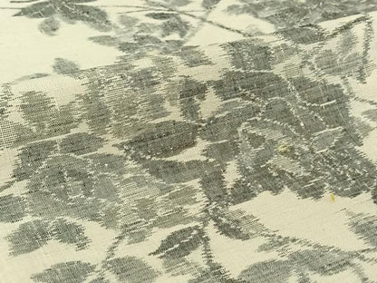 平和屋着物▽上質な紬 単衣 枝花文 正絹 逸品 AABF6431jh