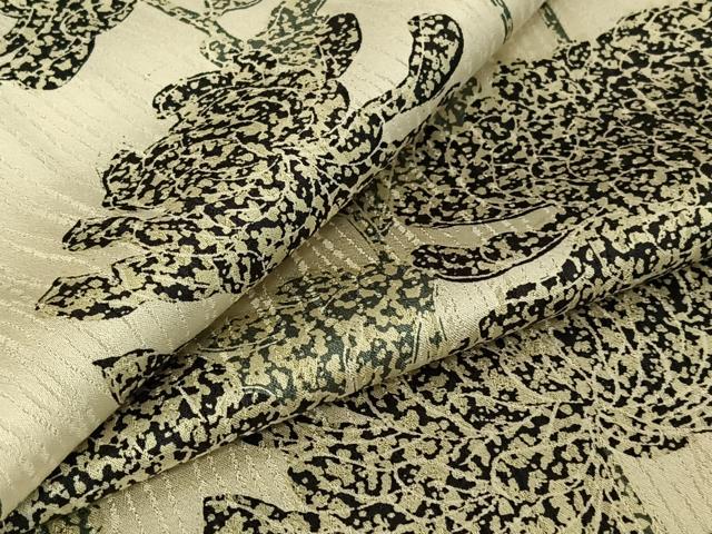 平和屋着物▽上質な小紋 単衣 草花文 正絹 逸品 AABF6432jh