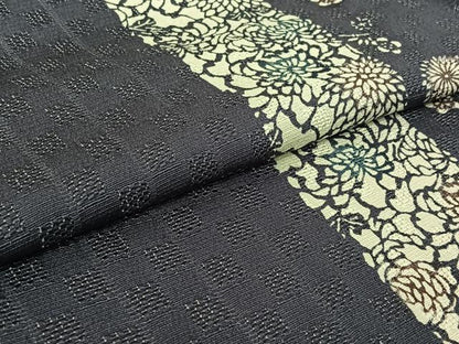 平和屋着物▽上質な小紋 単衣 型染め 花間道 正絹 逸品 AABF6433jh