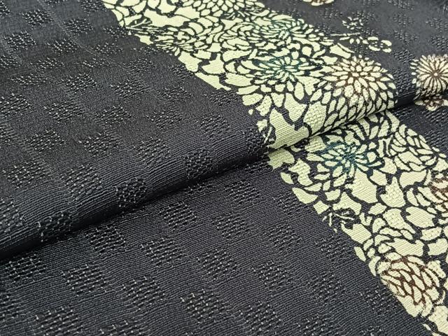 平和屋着物▽上質な小紋 単衣 型染め 花間道 正絹 逸品 AABF6433jh