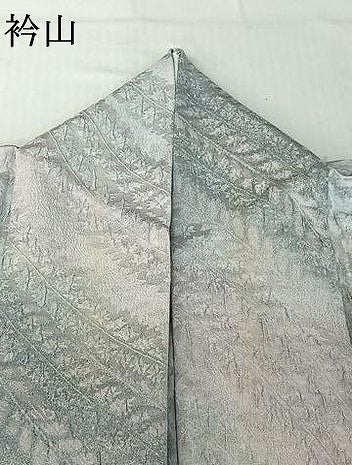 平和屋着物▽上質な小紋 単衣 草葉文 暈し染め 正絹 逸品 AABF6436jh