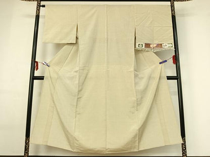 平和屋着物▽本塩沢 やまだ織 単衣 蚊絣 証紙付き 正絹 逸品 AABF6439jh