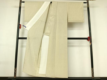 平和屋着物▽本塩沢 やまだ織 単衣 蚊絣 証紙付き 正絹 逸品 AABF6439jh