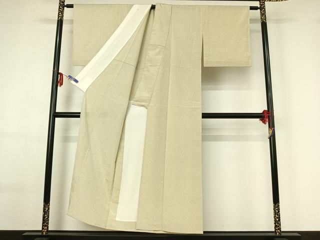 平和屋着物▽本塩沢 やまだ織 単衣 蚊絣 証紙付き 正絹 逸品 AABF6439jh