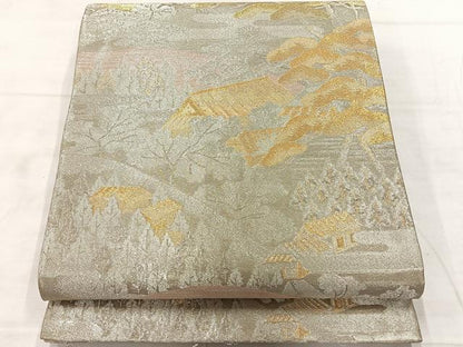 平和屋着物◎佐賀錦　六通柄袋帯　大都の四季　金銀糸　正絹　逸品　AABF6455uk