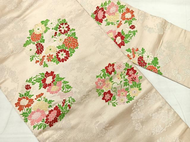 平和屋着物◎九寸名古屋帯　花丸文　正絹　逸品　AABF6473uk