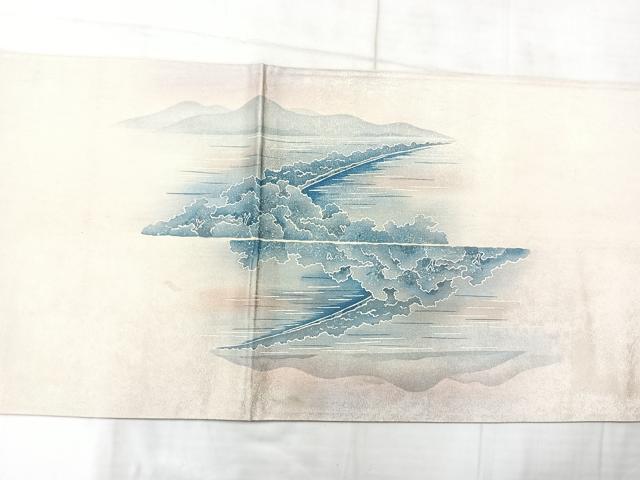 平和屋着物◎太鼓柄袋帯　風景文　正絹　逸品　AABF6480uk