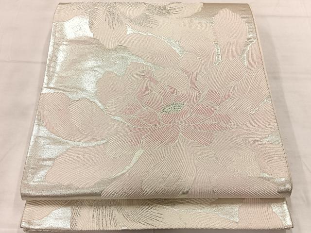 平和屋着物◎六通柄袋帯　舞花文　銀糸　正絹　逸品　AABF6498uk