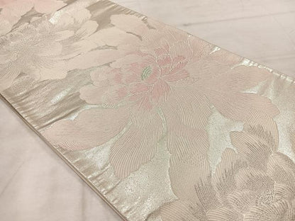 平和屋着物◎六通柄袋帯　舞花文　銀糸　正絹　逸品　AABF6498uk