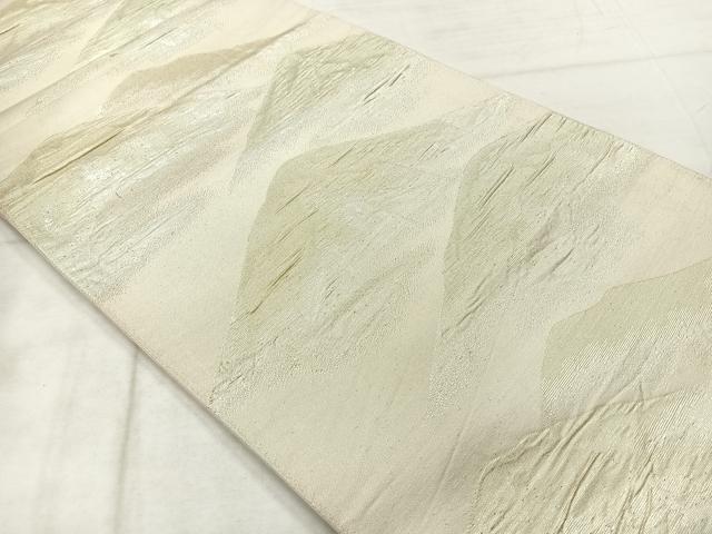 平和屋着物◎六通柄袋帯 遠山風景文 銀糸 正絹 逸品 AABF6500uk