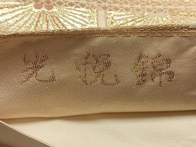 平和屋着物◎六通柄袋帯　光悦錦　吉祥松文　金糸　正絹　逸品　AABF6516uk