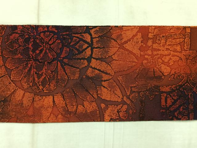 平和屋着物◎全通柄九寸名古屋帯　壁画文様　鬼しぼ縮緬　正絹　逸品　AABF6530uk