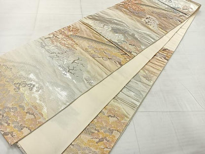 平和屋着物◎六通柄袋帯　京名所　プラチナ二重箔　正絹　逸品　AABF6549uk