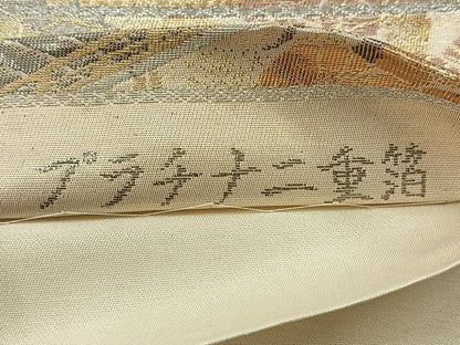 平和屋着物◎六通柄袋帯　京名所　プラチナ二重箔　正絹　逸品　AABF6549uk