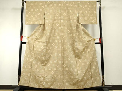 平和屋着物●上質な紬 琉球絣文様 正絹 逸品 AABF6563cs